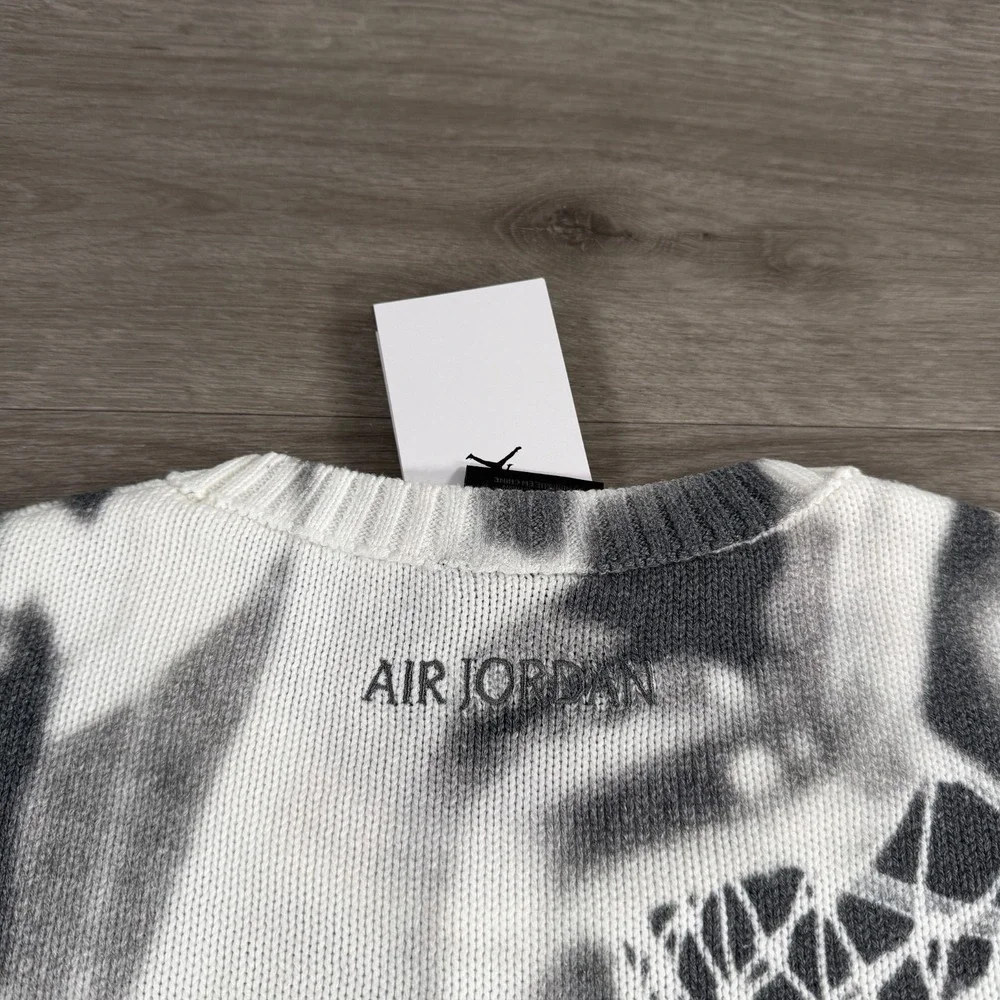 Air Jordan Nike Sweater AOP Knit Mens XL Distress Loose Fit HQ1635-133